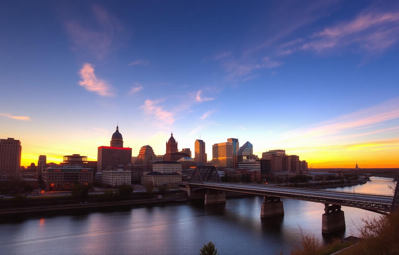 St. Paul-Minneapolis ELS kampüsü ve şehir görünümü